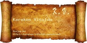Kerekes Vitolda névjegykártya